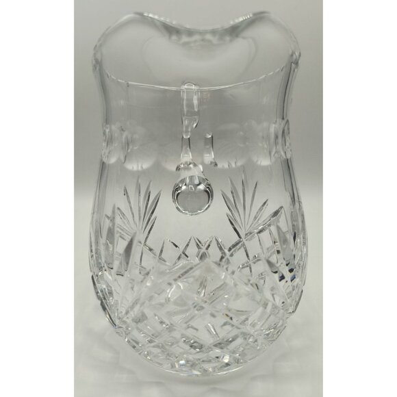 Vintage Galway Crystal Cut Glass Pitcher With Handle & Intricate Diamond Pattern - Picture 2 of 6